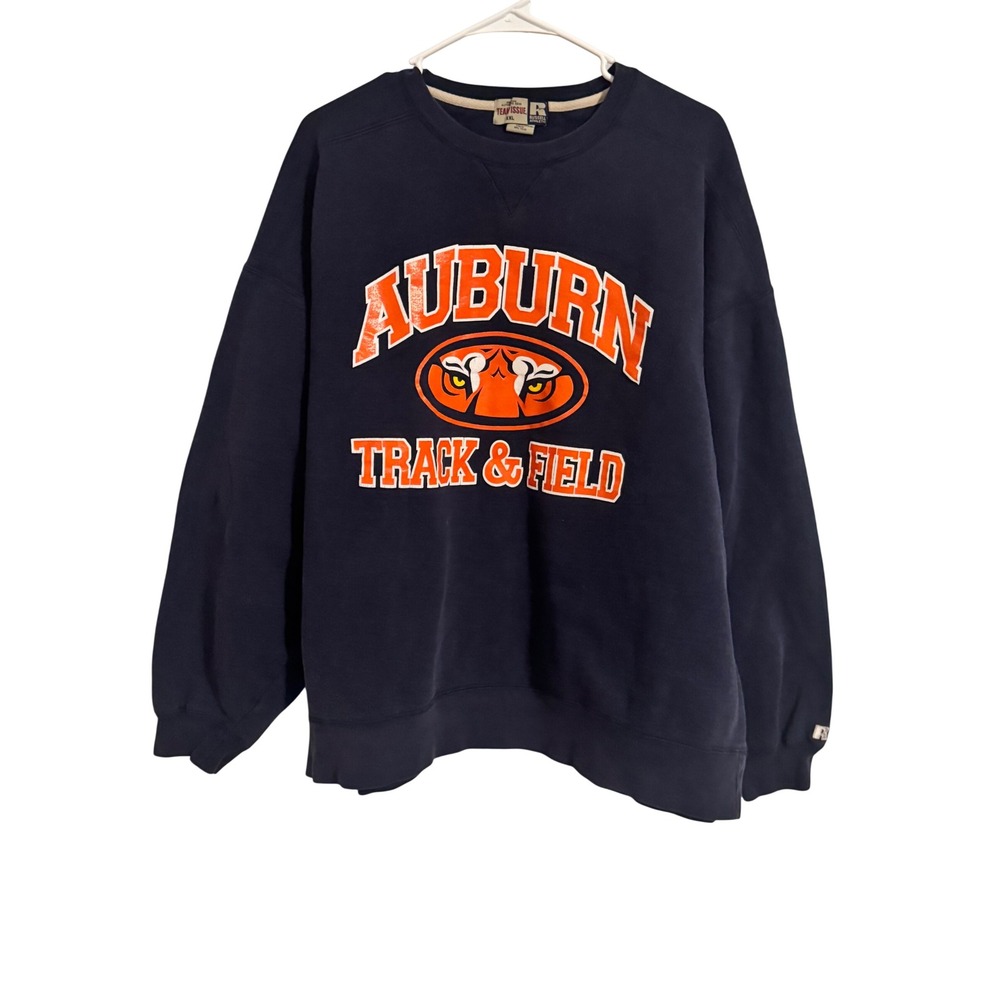 Russell Athletic Auburn Track & Field Sweatshirt Navy Blue XXL